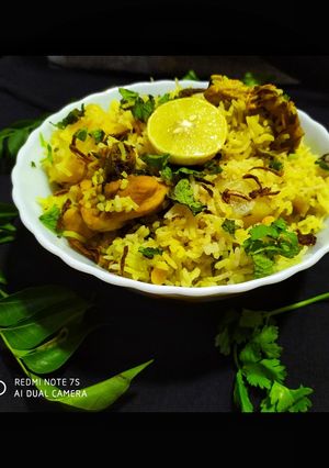 A picture of Chicken Yakhni Pulao.