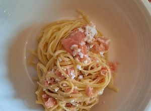 Foto di Taglierini con ricotta di bufala e trota salmonata affumicata