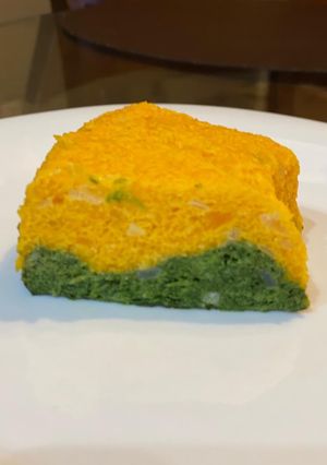 Una foto de Budín bicolor