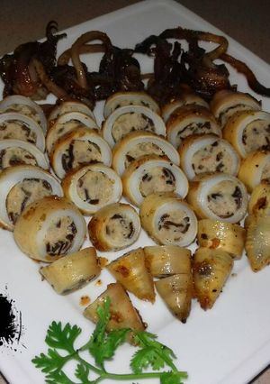 Hình của món Mực Ống Nhồi Thịt Chiên Nước Mắm.
