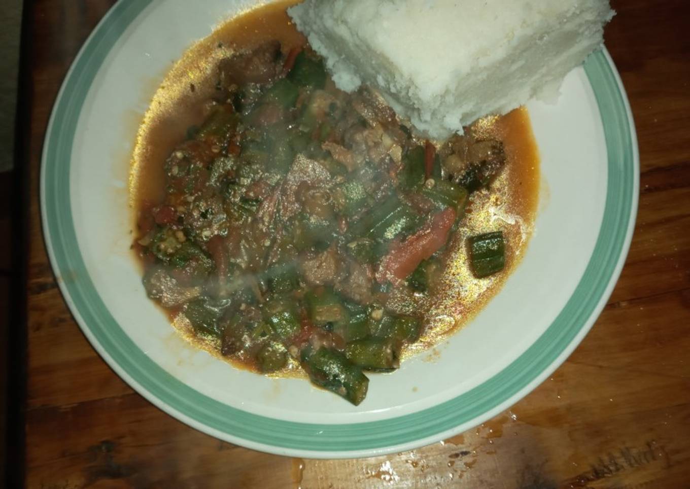 Beef okra and ugali