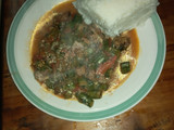 Beef okra and ugali