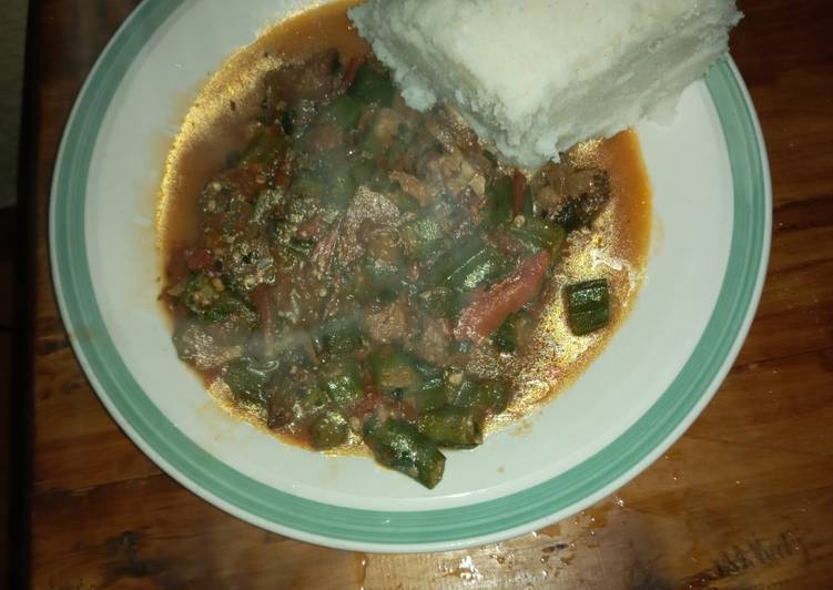 Recipe of Homemade Beef okra and ugali