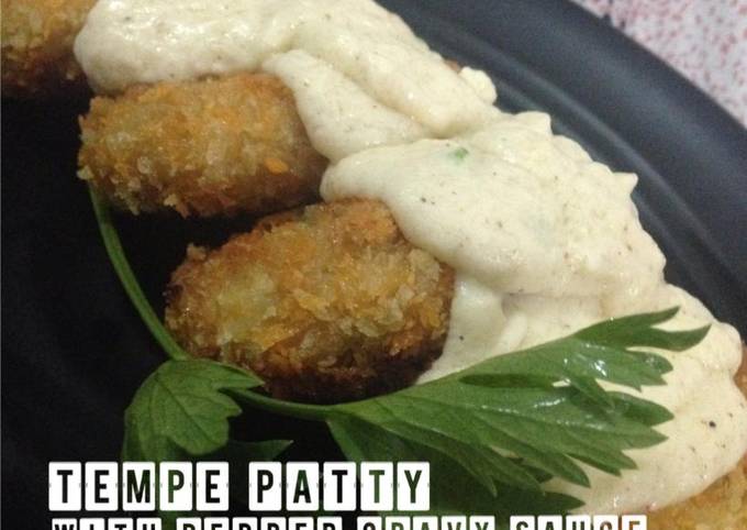 Anti Ribet, Buat Tempe Patty with Pepper Gravy Sauce Simpel