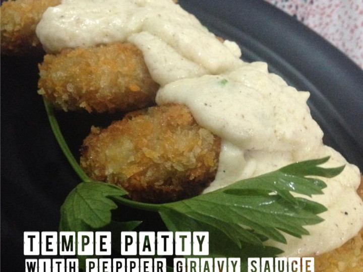 Anti Ribet, Buat Tempe Patty with Pepper Gravy Sauce Simpel