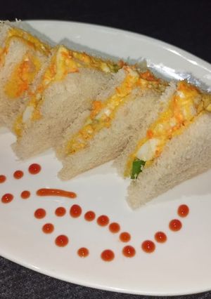 A picture of Egg Mayo Sandwich | Snack Recipe | Egg Sandwich without toaster.
