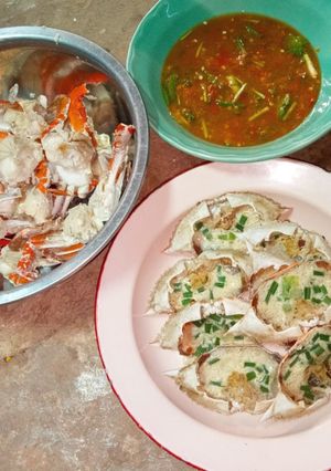 รูปของ ปูนึ่งไข่เทียม+ท้องปูซีฟู้ด