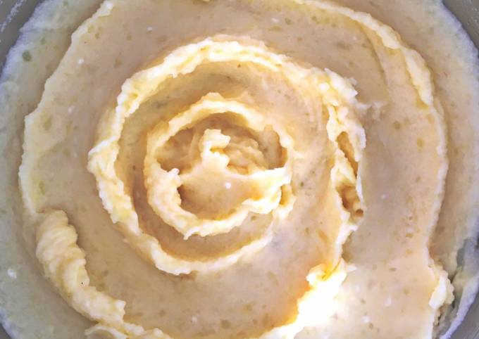 Receta de puré de papas hecho con leche sin lactosa