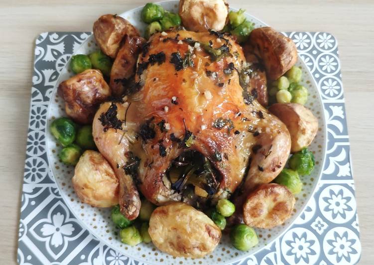 Irish Herb Garlic Roast Chicken🐔