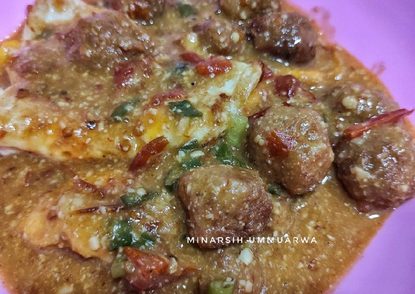 Tumis Telur Baso-Tempe Kuah Creamy