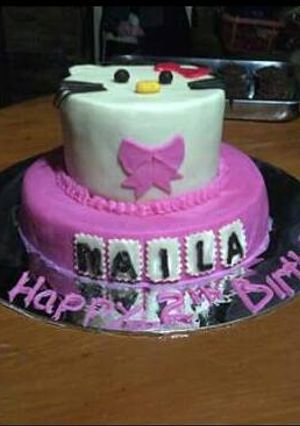 Foto resep Kue Ulang Tahun Karakter Hello Kitty