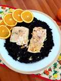 Riso nero con salmone all’arancia e zenzero