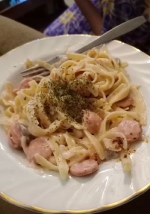 Foto resep Fettucini Carbonara simple