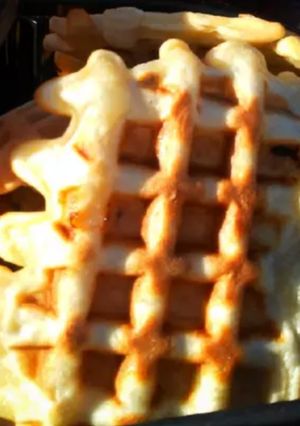 Una foto de Waffles de banana