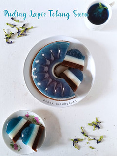 Foto resep Puding Lapis Telang Susu
