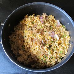 A picture of Soya Chunks Fried Rice.