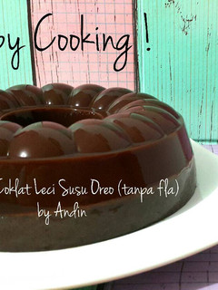 Foto resep Pudding Coklat Leci Susu Oreo (tanpa fla)