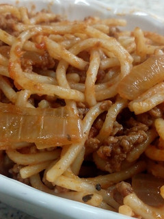 A picture of Pasta With Minced Beef and Pomodoro del Campo Sauce .