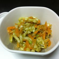 A picture of Coleslaw with avocado.