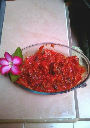 Foto resep Sambal Ati Ampela & Ikan Asin renyah gurih iris daun jeruk