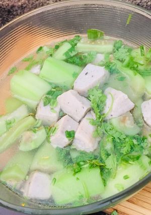 Hình của món Canh mướp chả cá thu.