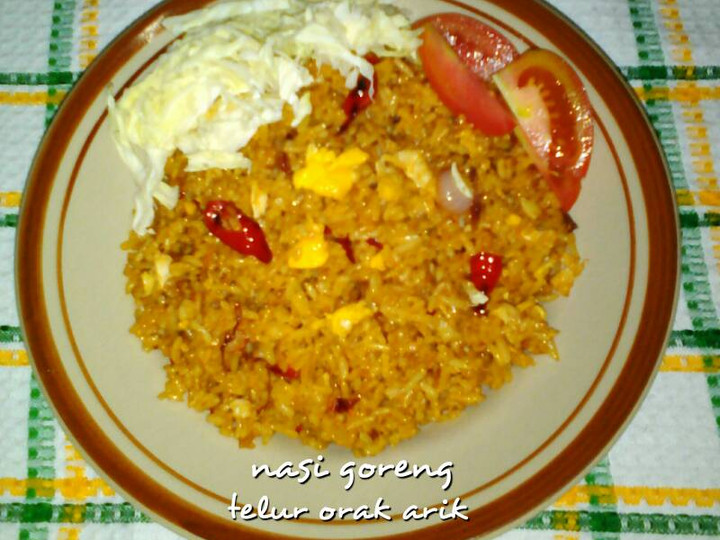 Resep Nasi goreng telur orak arik sederhana praktis kilat Anti Gagal