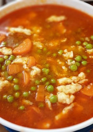 Borsóleves galuskával recept fotója