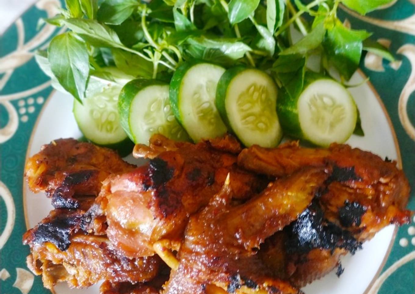 Sayap ayam bakar pedas