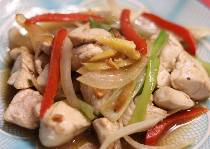 Stir Fry Chicken with ginger and oyster sauce 🌶 Recipe by Yui Miles