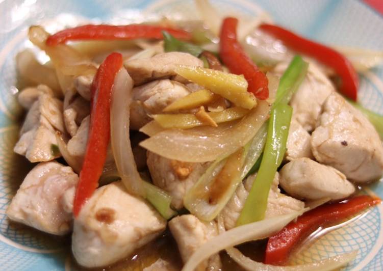 Recipe of Quick Stir Fry Chicken with ginger and oyster sauce 🌶