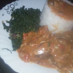 A picture of Fish in coconut with rice and managu #cooksnapcontest.