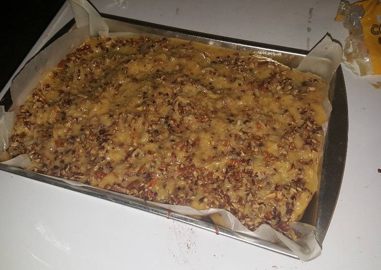 German Chocolate Sheet Cake with Coconut-Pecan Frosting