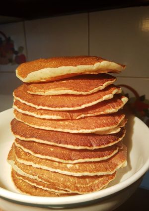 Una foto de Hot cakes deliciosos sin leche