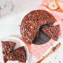 A picture of Dark Chocolate & Pear Cake.