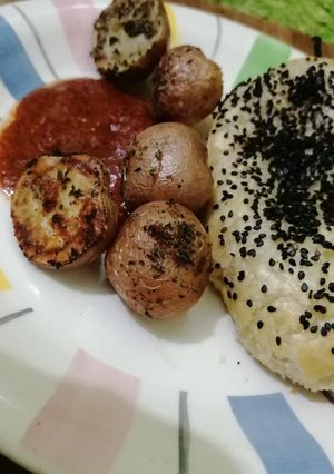Una foto de Rollo de chile poblano hojaldrado