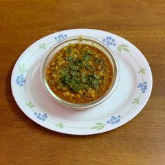 A picture of Sprouted moth,moong curry.
