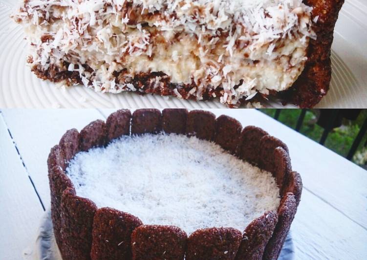 Charlotte pavesini e crema di cocco