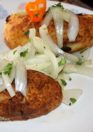 Una foto de Papa rellena