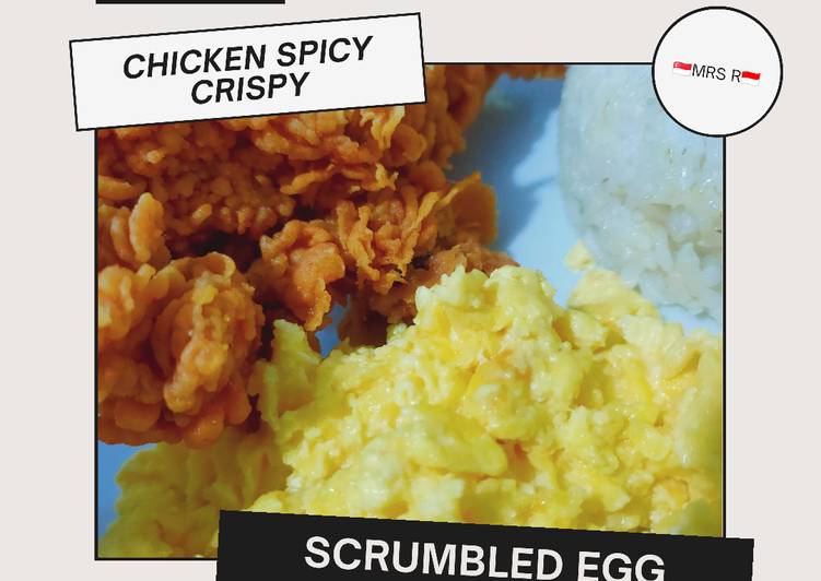 Resep Chicken Spicy Crispy &amp; Scrumbled Egg ala McDonald yang Sempurna