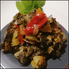 A picture of Braised Spinach `and Potato.