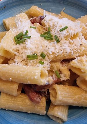 Una foto de Pasta carbonara