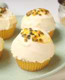 Lemon Cupcakes with Passion Fruit Mascarpone Icing