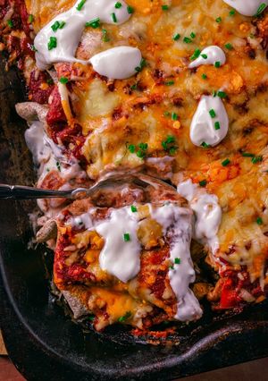 A picture of My Chicken Enchiladas.