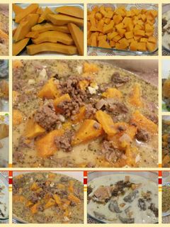 صورة لوصفة يقطينة 🎃مطبوخة قسم باللبن وقسم بالطحينة والحمض