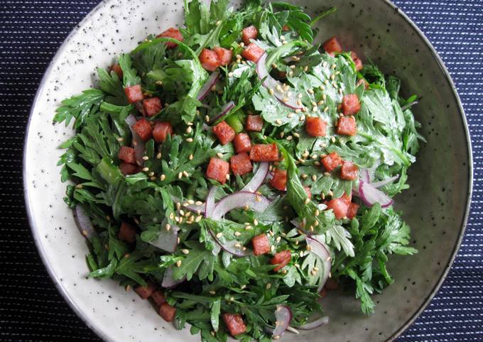 Shungiku (Edible Chrysanthemum) Ponzu Salad