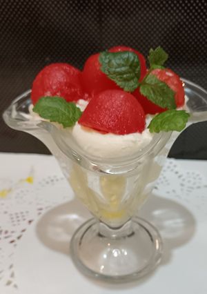 Mentás görögdinnyés pohárkrém recept fotója