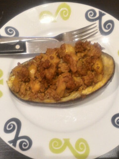 Una foto de Berenjenas rellenas de carne picada