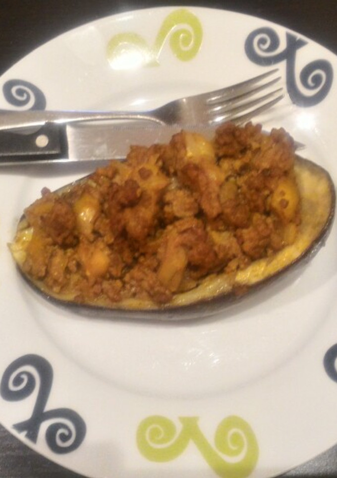 Una foto de Berenjenas rellenas de carne picada