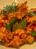 Spanish style tomato and chicken baked rice
