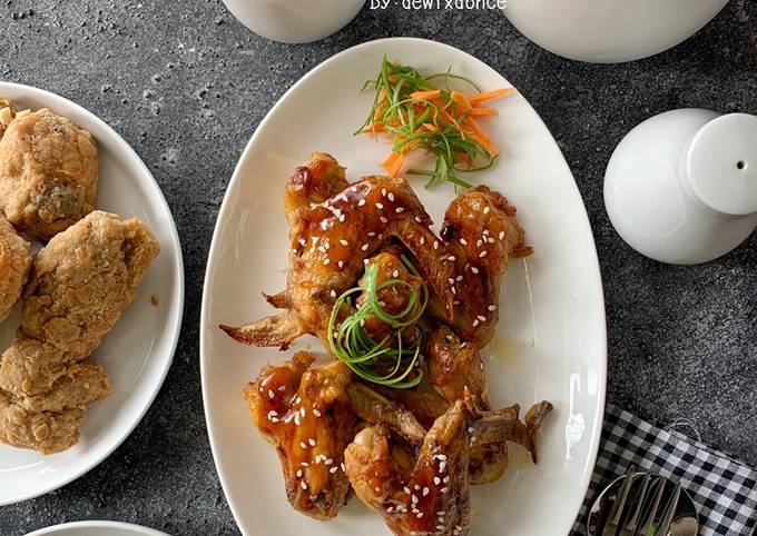 Cara Gampang Membuat Honey glaze chicken wings yang Menggugah Selera